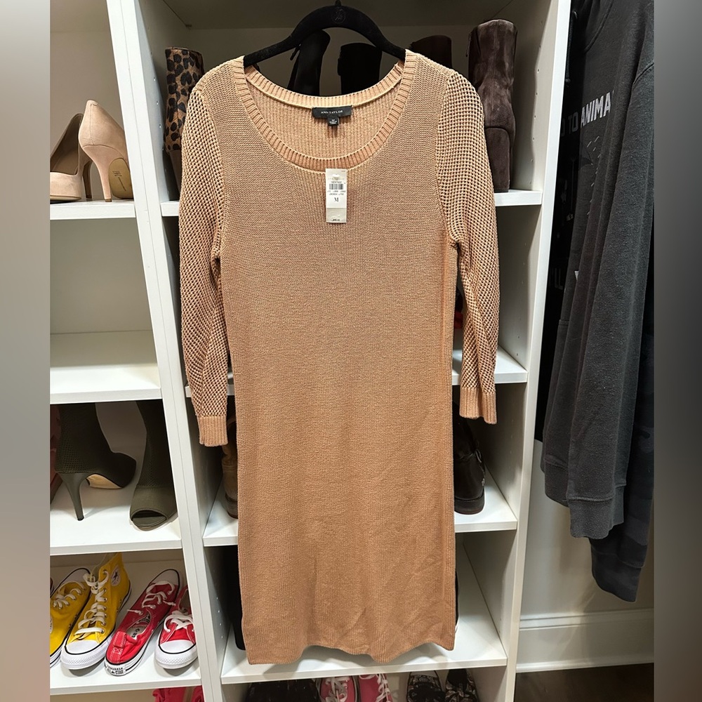 Ann Taylor blush sweater dress size M